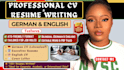 write update your german CV lebenslauf, executive resume, english CV, and cover