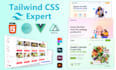 convert psd to html, figma to html CSS using tailwind or bootstrap 5