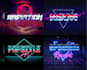 design a digital 80s style neon text logo effects of darksynth
