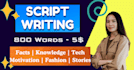 be your hindi script writer for youtube videos