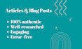 write physics SEO blog posts, researched articles, handouts