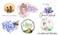 do feminine watercolor boho flowers logo