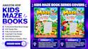 design kids activity book, maze puzzle book cover and KDP interior
