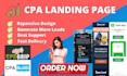 design a premium and responsive CPA landing pages in 6 hours