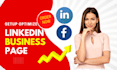 setup optimize linkedin business page for brand growth
