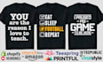 do text based t shirt design for merch by amazon, print on demand only 1usd