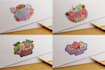 design ice cream, chocolate, sweets, treat, candy logo