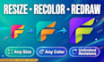 edit, recreate, resize or recolor your logo