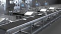 create a realistic 3d factory production line animation
