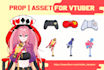 custom vtuber asset, props, wings, tails, chair, microphone for live2d streamer