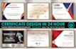do professional certificate, diploma or custom certificate design
