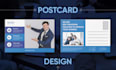 create modern promotional postcard design
