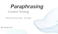 paraphrase and creatively write your content