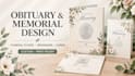 design funeral program, obituary flyer, and memorial booklet
