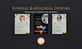 design funeral flyers,obituary programs,celebration of life,and church flyers