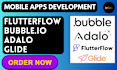 build web or mobile apps using adalo, glide with figma