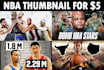 design youtube thumbnail for basketball or nba channel