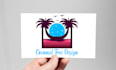 outstanding beach coconut tree logo with express delivery