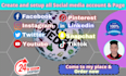 create and setup all social media account and pages