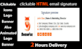 create HTML clickable email signature and custom design with animated logo