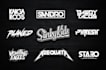 design dj, edm, producer, music, band logo in text style