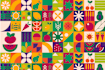 create seamless bauhaus pattern design, textile pattern