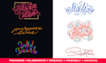 create stylish linear lettering in cursive, script, freehand
