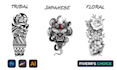 draw custom tattoo design realistic, minimalist tattoo sleeve design