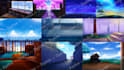create a beautiful anime background illustration