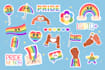 design cute stickers, character, animals emotion