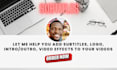 add subtitles, captions, srt, transcribe and edit video