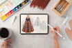 draw a fashion illustration, sketch, or design collection