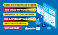 convert figma, PSD, xd to wordpress website design with elementor