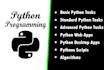 do python programming tasks and design algorithms