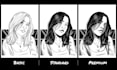 draw your portrait in black and white ink style