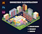 draw a unique vector and isometric map illustrations