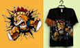 do random or cartoon t shirt design in 5 hours
