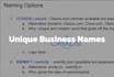 brainstorm unique and memorable business names