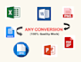 convert PDF to word, excel, scan PDF or jpg convert, typing