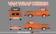 do van wrap design, car wrap or any vehicle wrap with mockup