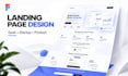 create landing page UI design and website template design
