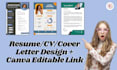 create a CV, resume, and cover letter design on canva professionally