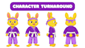 create a 2d cartoon character set for animation