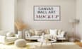 do custom wall canvas mock up design in photoshop