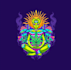 do modern trippy illustration psychedelic logo design