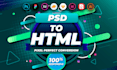 convert figma to html, xd to html, psd to html responsive bootstrap tailwind css