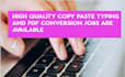 do copy paste typing work and PDF convertor