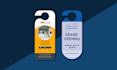 design roll up banner, door hangers, flyer, backdrops