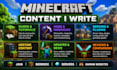 write SEO minecraft articles, guides and blog posts