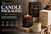 design luxury candle label and premium candle box packaging